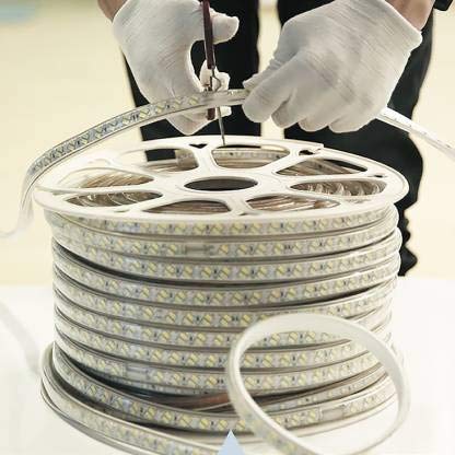 Image of 3014-108 Led Waterproof Strip Rope Pipe Light for False Ceiling Light, Decorative led SMD Roll Light with Adapter (Warm White, 5-Meter)