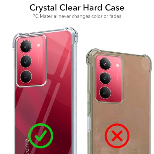 Image of Jkobi Shockproof Crystal-Clear Back Cover for Realme 14X (Anti Yellow Case | Drop & Camera Protection | Hard Polycarbonate)