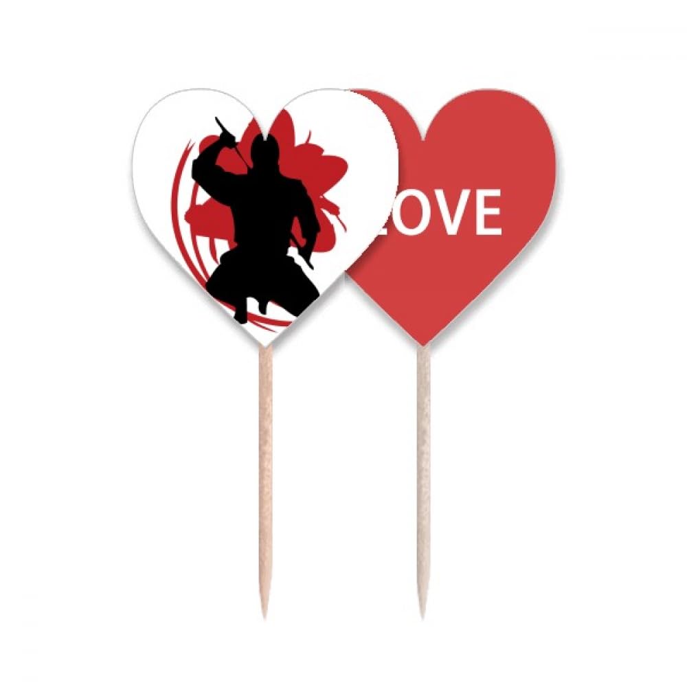 Cupcake pick Japon illustration cœur pour agrémenter vos cadeaux gourmands faits maison