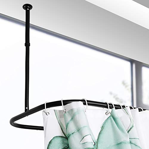 PrettyHome Shower Curtain Rod Hoop Square Shape Bathroom Heavy Duty No Rust Oval Shower Rod 58.3"x24" for Clawfoot Tub,for Free Standing Tubs Brushed Nickel - Thumbnail 5