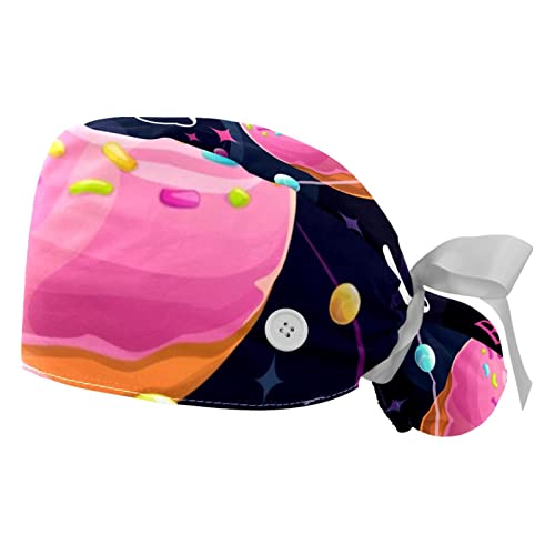 Chapeaux de travail respirants JDEZ, lot de 2 casquettes de cuisine style donut