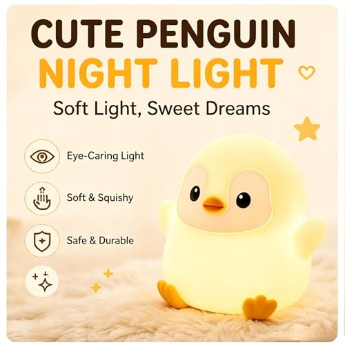 Lámpara de mesa pingüino de silicona con luz suave miniatura 2