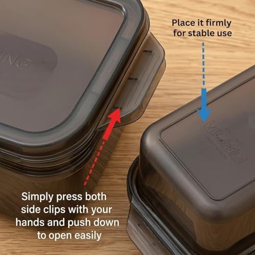 Image of GO STORE Pack of 2 Fridge Storage Containers (1000 ML) Freezer Safe Boxes for Kitchen Meal Prep, Vegetables, Fruits, Snacks, Stackable Space Saving Organizer
