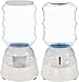 Amazon Basics Automatic Dog Cat Water Dispenser Gravity Feeder Set, Pack of 2, Small, 6-Pound Food Capacity, 1-Gallon, Gray
