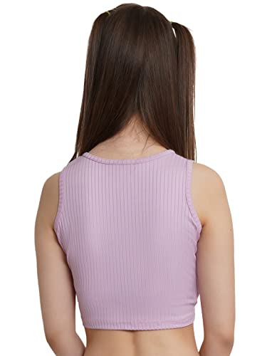 Image of POPWINGS Casual Solid Ribbed Crop Top for Women || Sleeveless Crop Top for Women || V-Neck Crop Top for Women || Women Crop Top for Summer