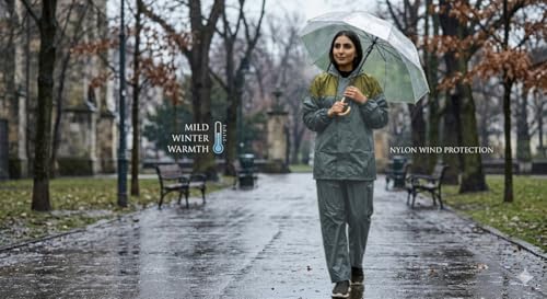 Image of Ranger Unisex 1 Set Rain Suit with Hooded Jacket & Trouser | TPU Coated Bike Riding Wear with Seam Sealed Protection