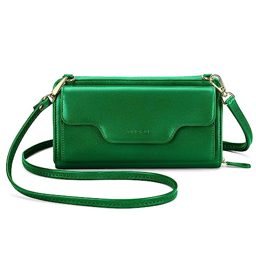 Image of nuoku Small Purse for Women, RFID Blocking Wristlet Wallet, Crossbody Clutch with Cell Phone Pocket