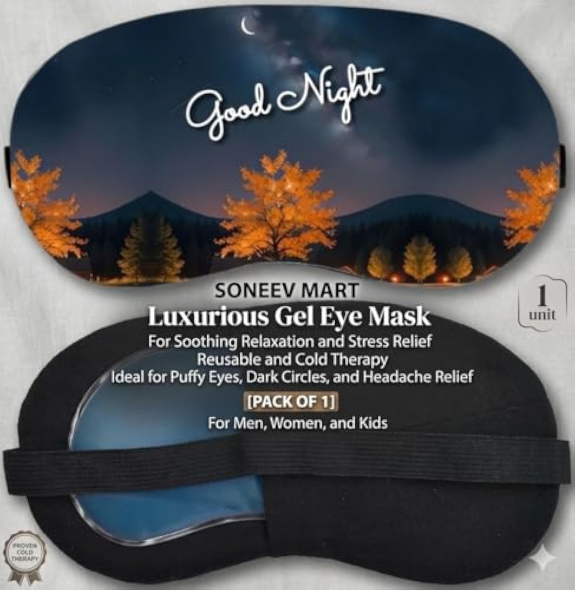Reusable Cold Therapy Eye Mask, Soothing Gel Eye Pack
