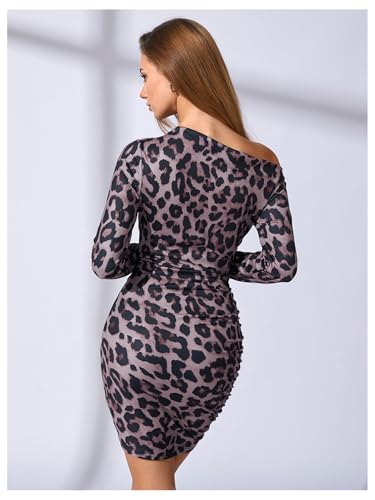 Image of RoseSeek Women's Off Shoulder Ombre Tie Dye Bodycon Dress Long Sleeve Slim Fit Pencil Mini Dresses