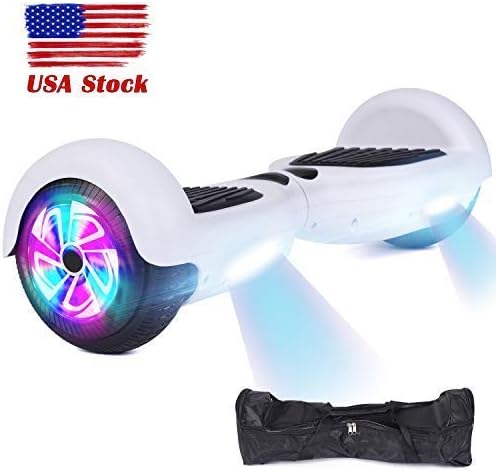 YHR Hoverboard with Bluetooth Speaker LED Lights, 6.5inch Self Balancing Hoverboards for Adults Kids Ages 6+ with UL2281 Certified