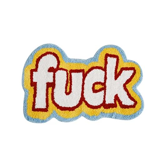 RoomTalks Funny Cute 2x3 Rugs for Bedroom Bathroom Dorm Kitchen Non Slip Rubber Backed Machine Washable, Swear Words Fuck Funky Cool Small Area Rug Colorful Fluffy Shaggy Bedside Accent Rug