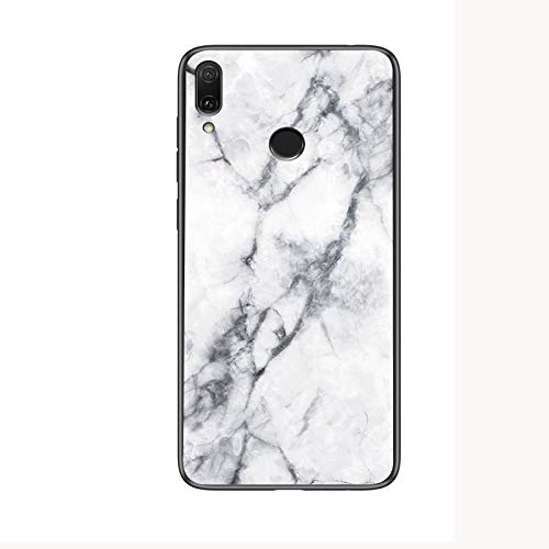 SHIEID Cover Per Xiaomi Redmi 7A, Retro In Vetro Temperato Effetto Marmo Con Bordo In Gomma Morbida Antiscivolo – Dream Sky - 2