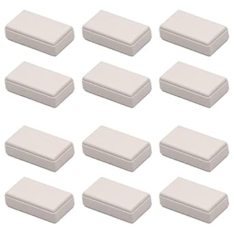 Juvielich Junction Box ABS Enclosure Project Box for Portable Projects Battery Powered Projects White Tone 48x27x14mm 12PCS