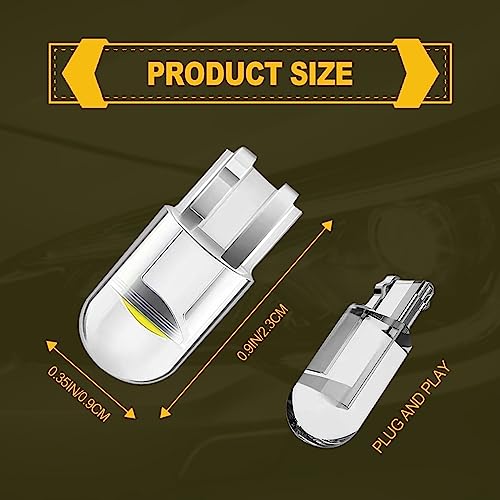 30 Piezas Bombillas LED para Auto 194 6000K T10 Blanco miniatura 2