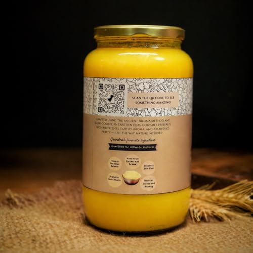 Image of Vaideek Wellness Pure Cow Ghee Cultured Desi Ghee| Bilona Cow Ghee Two Way Churned | Made In Earthen Pots | Lab Certified | 500 Ml