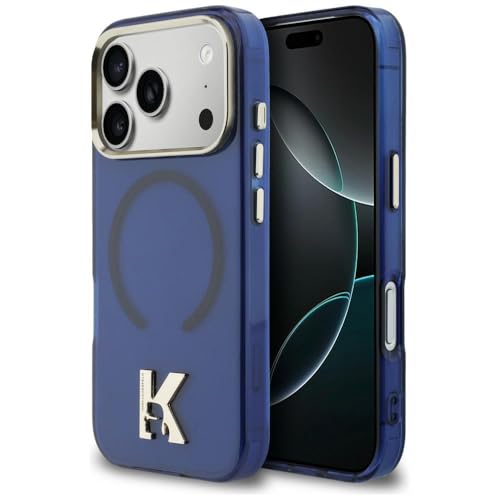 CG MOBILE Karl Lagerfeld Logo de tĂŞte K IML compatible avec MagSafe Coque pour iPhone 17 Pro (bleu)