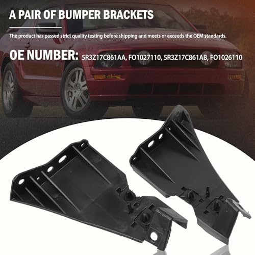 Image of Front Bumper Bracket for 2005 2006 2007 2008 2009 Mustang | Driver and Passenger Sides (Left and Right) Bumper Support Bracket 5R3Z17C861AA 5R3Z17C861AB