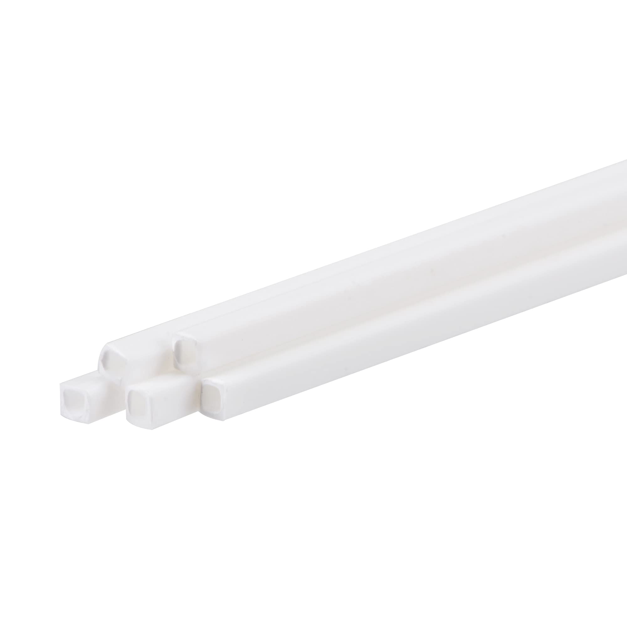 MECCANIXITY Plastikowy pręt modelarski ABS, kwadratowe pręty 2 mm x 2 mm, 25 cm, białe, łatwe przetwarzanie, do tworzenia modeli architektonicznych, DIY, 5 sztuk