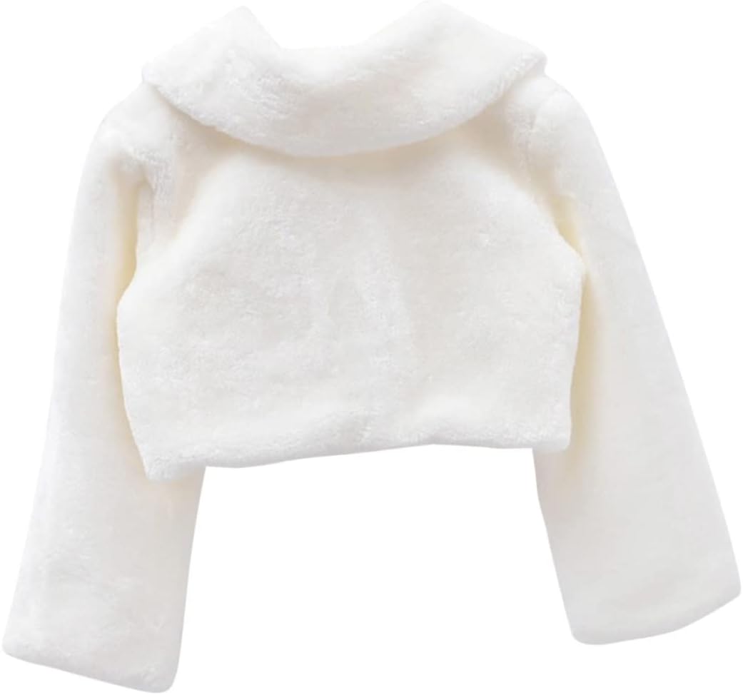 LIFKOME 1pc Flower Children Winter Tippet Infant White Dress Tippet Flower Children Wedding Girl Cape Jacket Tie