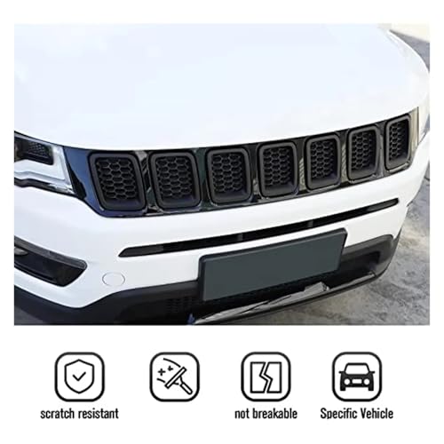 Inserts calandre Jeep Compass 2017-2020 ABS antichoc texture carbone - 4