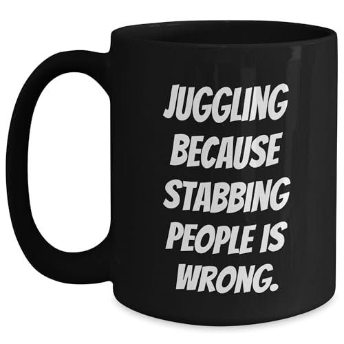 NAPAVI Juggling Gifts from Friends, Funny Juggling Black Coffee Mug for Christmas