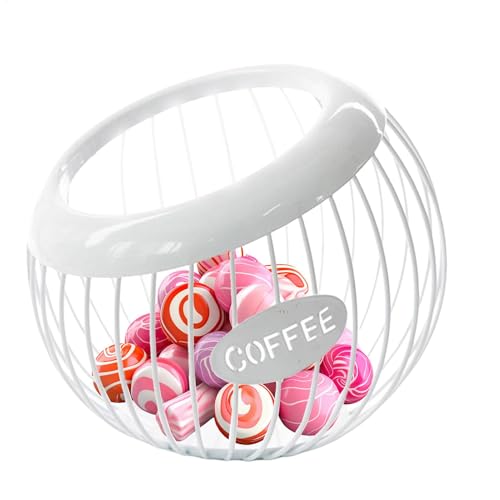 Miniatura 7 de Cesta Para Cápsulas De Café, Soporte De Hierro De Gran Capacidad, Elegante Organizador De Escritorio, Almacenamiento Que Ahorra Espacio Para Encimera De Cocina, Accesorio Moderno Para Estación De