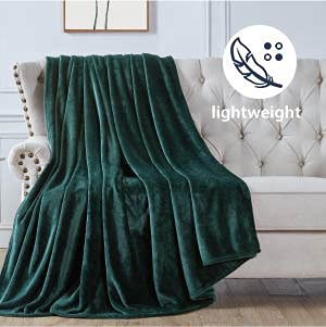 Walensee Cobertor de lã felpudo felpudo leve (GG-Twin Size 166 x 239 cm verde floresta) cobertores d