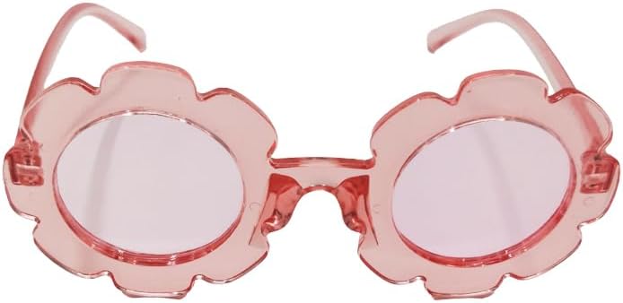 VIGUEUR 2PCS Round Flower Sunglasses, White and Pink, Beach Outdoor Wear, Small Size - Image 4
