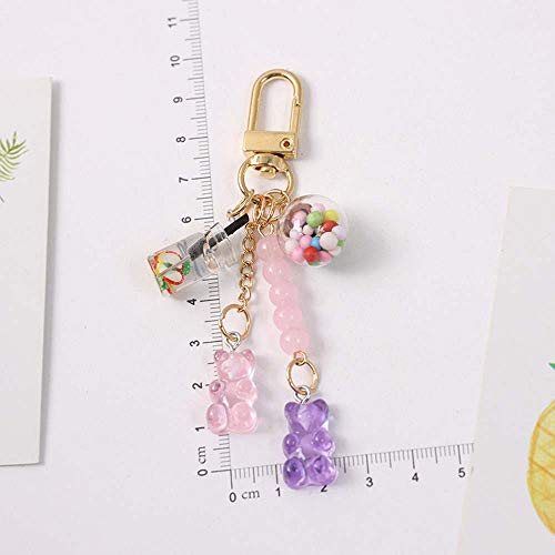 Cute Resin Gummy Bear Key Chain,Candy Color Animal Bear Charms Keychains Car Keys Bag Pendant Keyring Jewelry Gift(Yellow) #TOP1