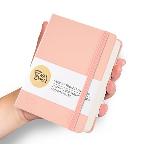 Image of 5.7x4.1in Hardcover Blank Sketchbook for Drawing 180gsm 96Pages,Pink