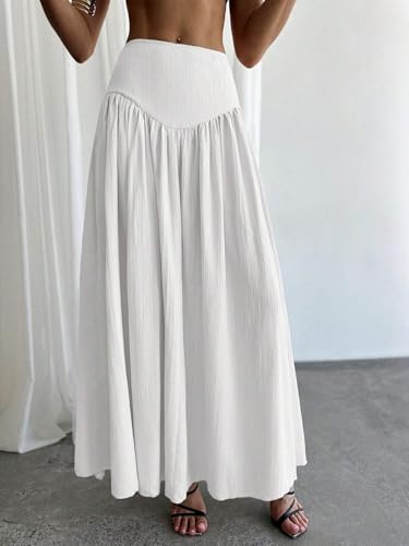 Ruched High Waist A-Line Elegant Pocketed Skirt 2025 Fashion Skirts for Women4