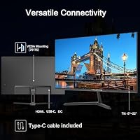 Minifire 24 Zoll Monitor USB-C HDMI FHD 1080P 100Hz Eye Care 178° Betrachtungswinkel Rahmenlos neigbar VESA kompatibel Büro Home-MF24X3AL – Ansicht 7