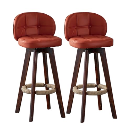 Juego de 2 taburetes de Comedor de Cocina, Silla de Bar Moderna de Madera Maciza, Taburete de Bar Giratorio de Tela tecnológica, taburetes de mostrador para Sala de Estar de Pub