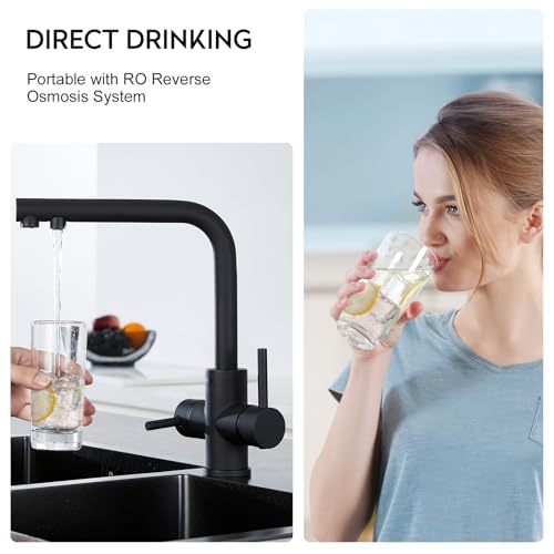 Decohomeforu Küchenwasserfilter-Wasserhahn – 100% Bleifrei, Edelstahl 304, Gebürstetes Nickel, Für Umkehrosmoseanlagen