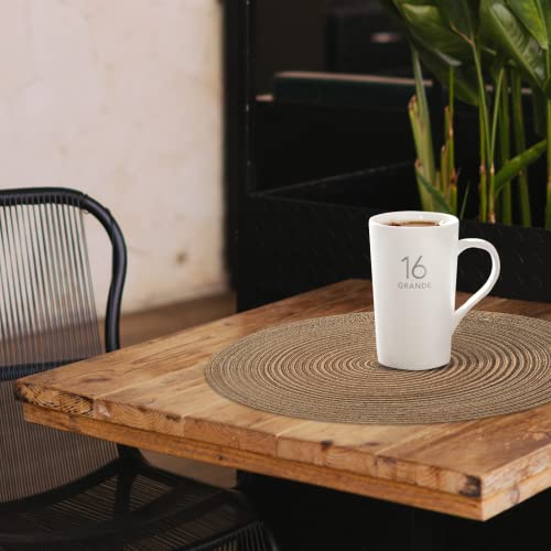 Round Braided Placemats 15 Inch Round Table Mats For Dining Tables Natural Woven Heat Resistant Place Mats Set Of 6 (Round Brown) #TOP5