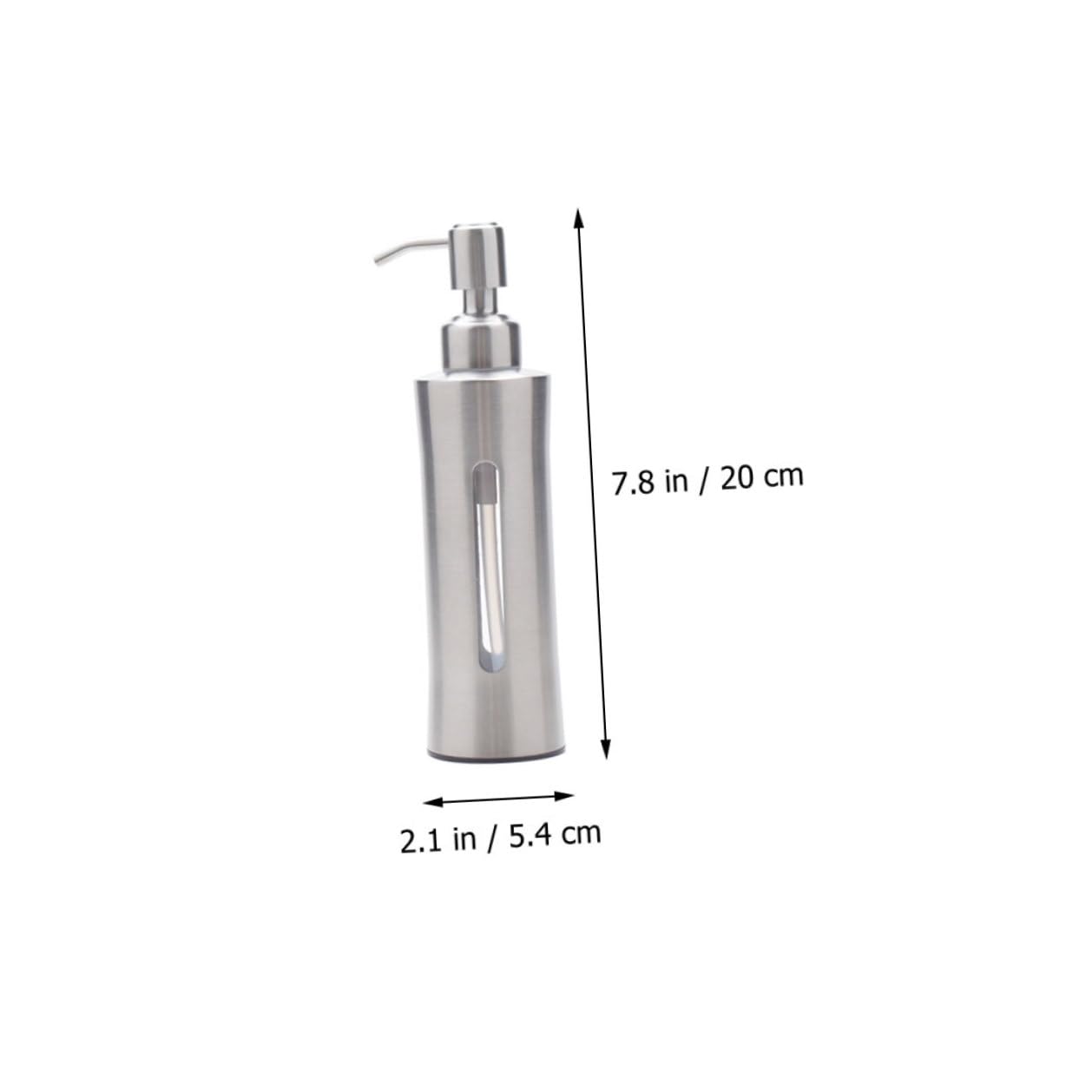 SHINEOFI Distributore di Sapone Manuale in Acciaio 304 Dispenser da Bagno Bottiglia Visibile Ricaricabile Adatto per Cucina Bagno e Lavanderia