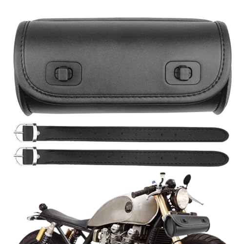Sac de guidon de moto étanche en cuir PU pour fourche avant et rangement d'accessoires