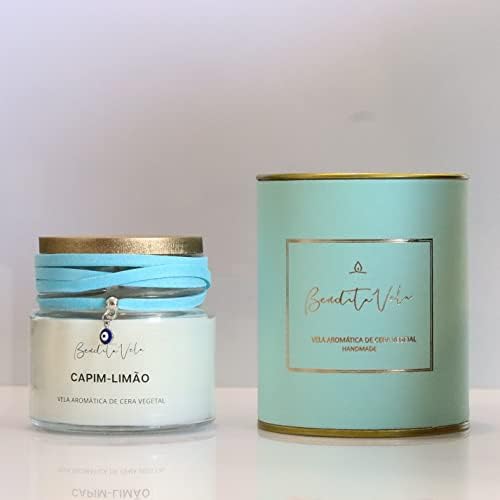 Vela Vegetal Aroma Capim Limão Vidro Og - Bendita Vela