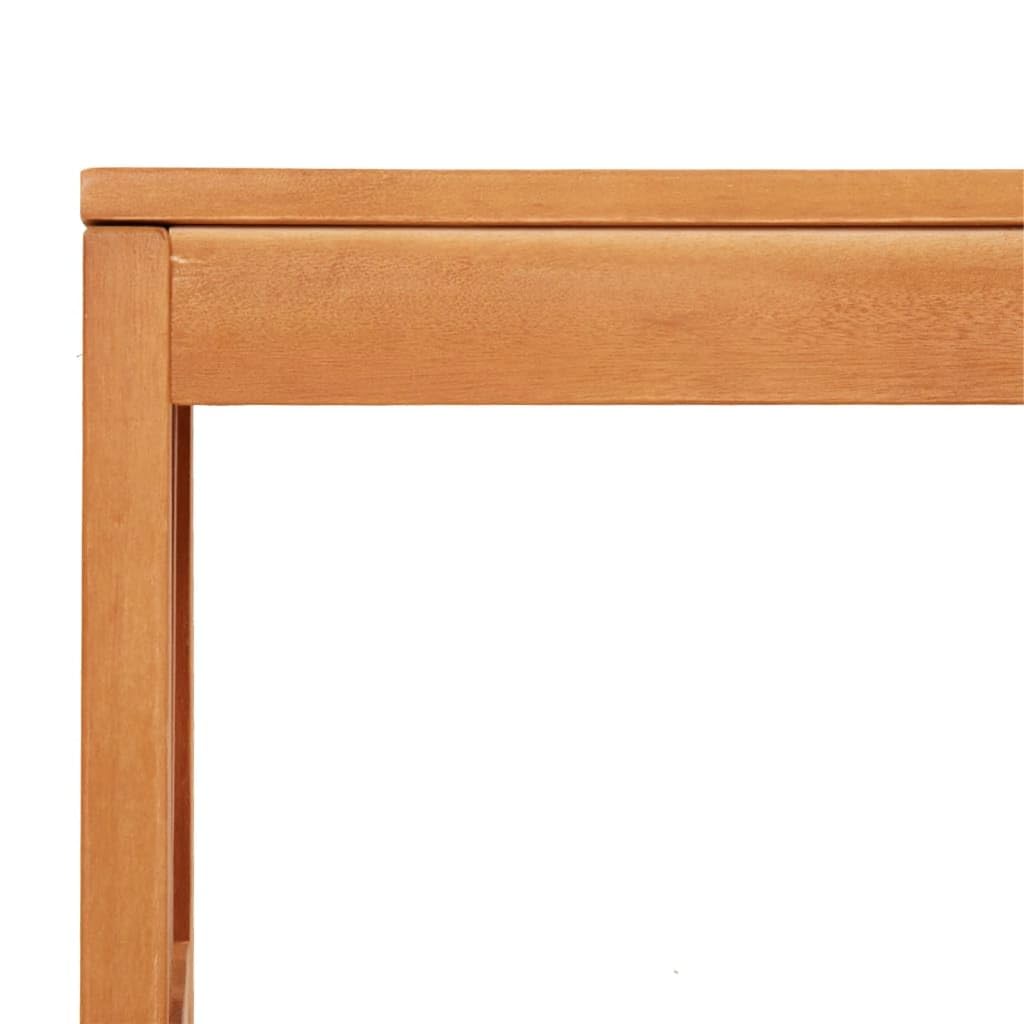 Ławka ogrodowa z litego drewna eukaliptusowego, 110 cm, ławka do siedzenia z litego drewna ze stelażem, drewniana ławka do ogrodu, na taras, balkon, obciążenie do 110 kg