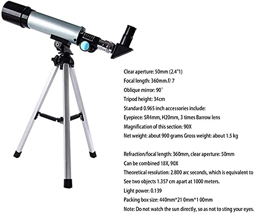 Telescopio Astronómico Refractor 50mm para Principiantes miniatura 2