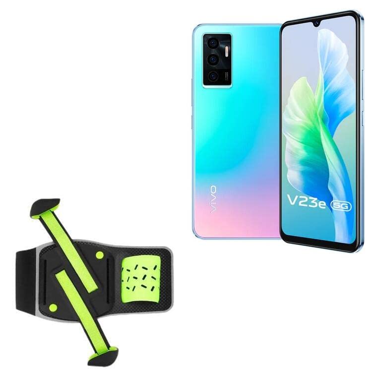 BoxWave Holster Compatible with vivo V23e - FlexSport Armband, Adjustable Armband for Workout and Running - Stark Green