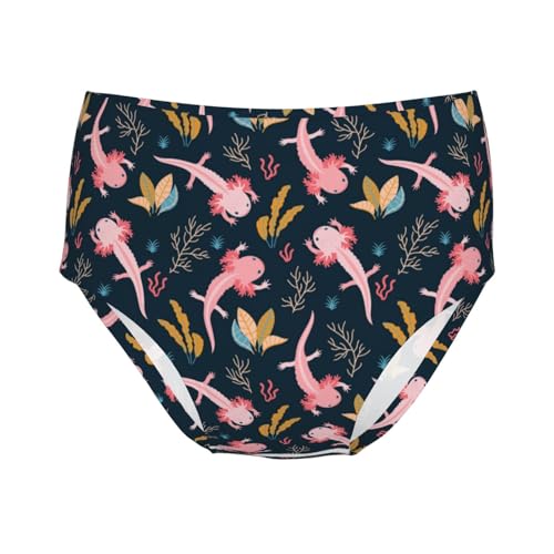 Funny Cute Axolotl Girls' Underwear Soft Cotton Little Girls Panties Comfort Briefs