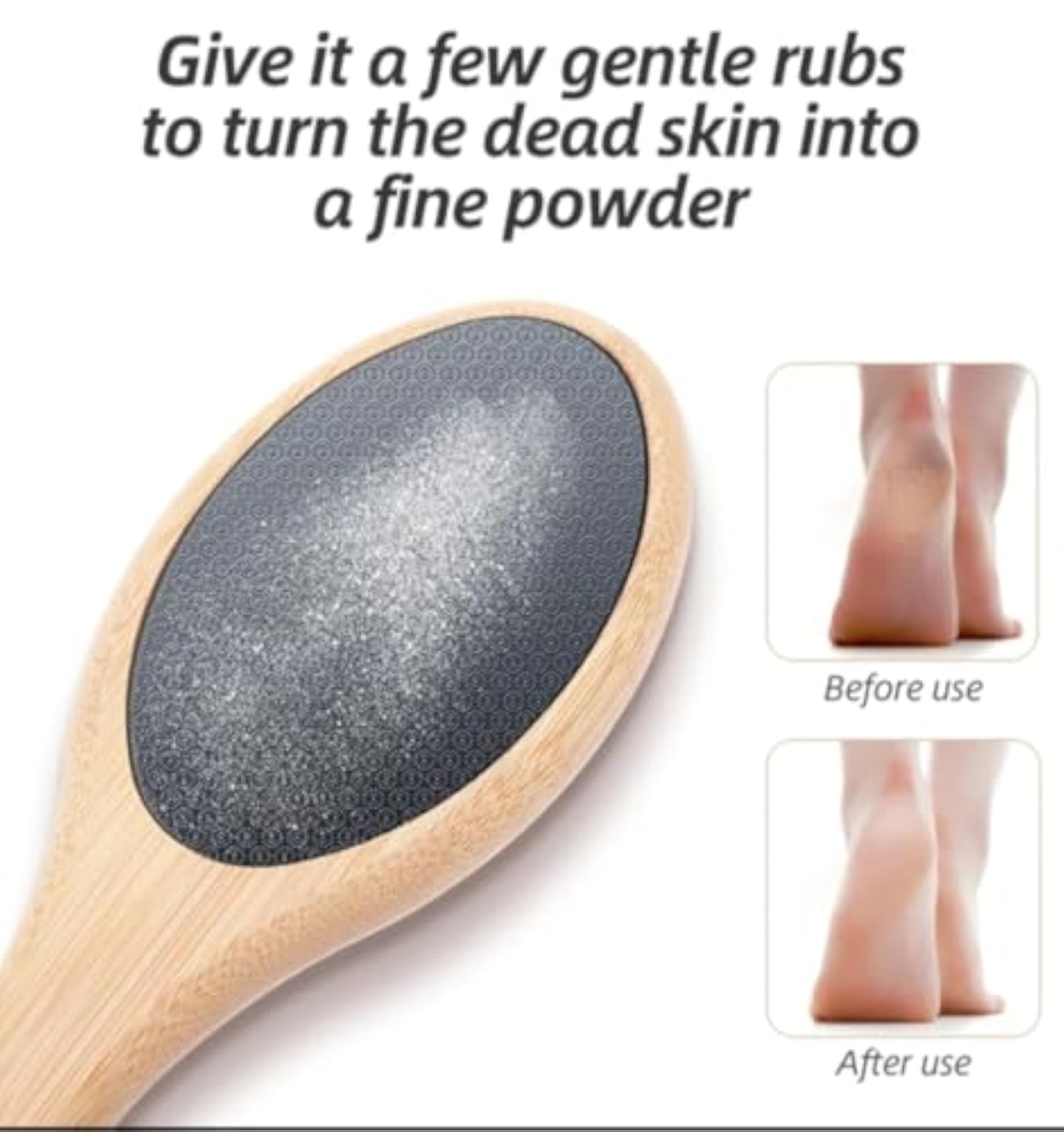 Dual-Sided Bamboo Foot Scrubber with Eco-friendly Handle