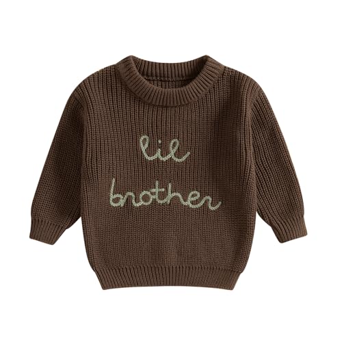 Pull en tricot côtelé Little Brother avec lettres brodées