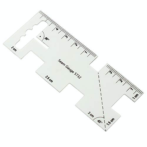 image for HONEYSEW 5-in-1 Sliding Gauge Measuring Sewing Tool with Free Seam Gau