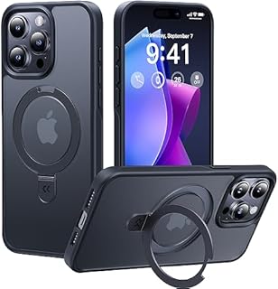 CASEKOO 2024 NEW Magic Stand for iPhone 15 Pro Case for MagSafe [Military Drop Protection] Shockproof Protective Phone Case Matte Finish Non-Slip Slim Hard Cover for iPhone 15 Pro - Black