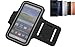 Produktbild K-S-Trade Für Nokia 5 Dual-SIM Neopren Jogging Armband Sportarmband Oberarmband schwarz für Nokia 5 Dual-SIM mit Reflektor Streifen. Fitness Lauf Armband