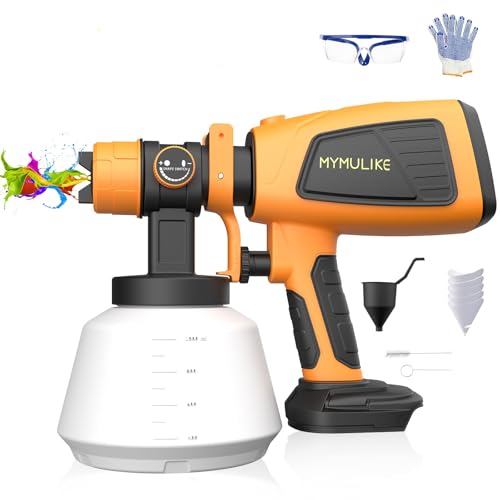 Paint Sprayer for Makita 18V Battery(No battery), with 3 Spray Patterns & 5 brass nozzles for Fencing and Decking, Spray Gun Handheld Paint Sprayers for Home DIY Painting