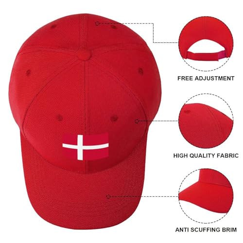 Kids Baseball Cap Denmark Flag Hat for Boys Girls Adjustable Snapback Trucker Hats Sports Outdoor Travel4