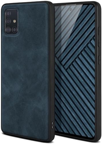 Protection caméra Samsung A51 étui ONEFLOW Pali anti-rayure en cuir végétalien bleu nuit